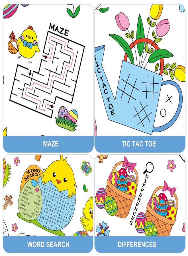 Faccito Easter Coloring Tablecloth 108 x 54 Inch Easter Bunny Egg Coloring Poster with 24 Crayons Giant Paper Table Cover for Holiday Party Gifts Family Activities - Image 3